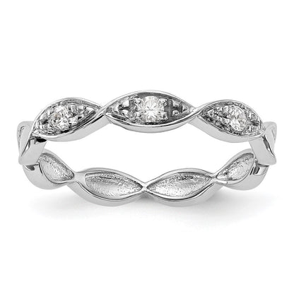 14K Weißgold Herren-Ehering mit natürlichen Diamanten 0,105 ct