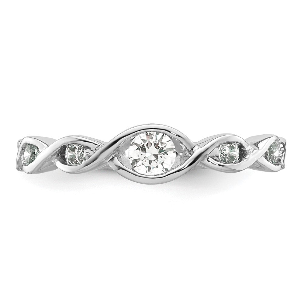 14K Weißgold Ehering mit natürlichen Diamanten