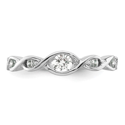 14K Weißgold Ehering mit natürlichen Diamanten
