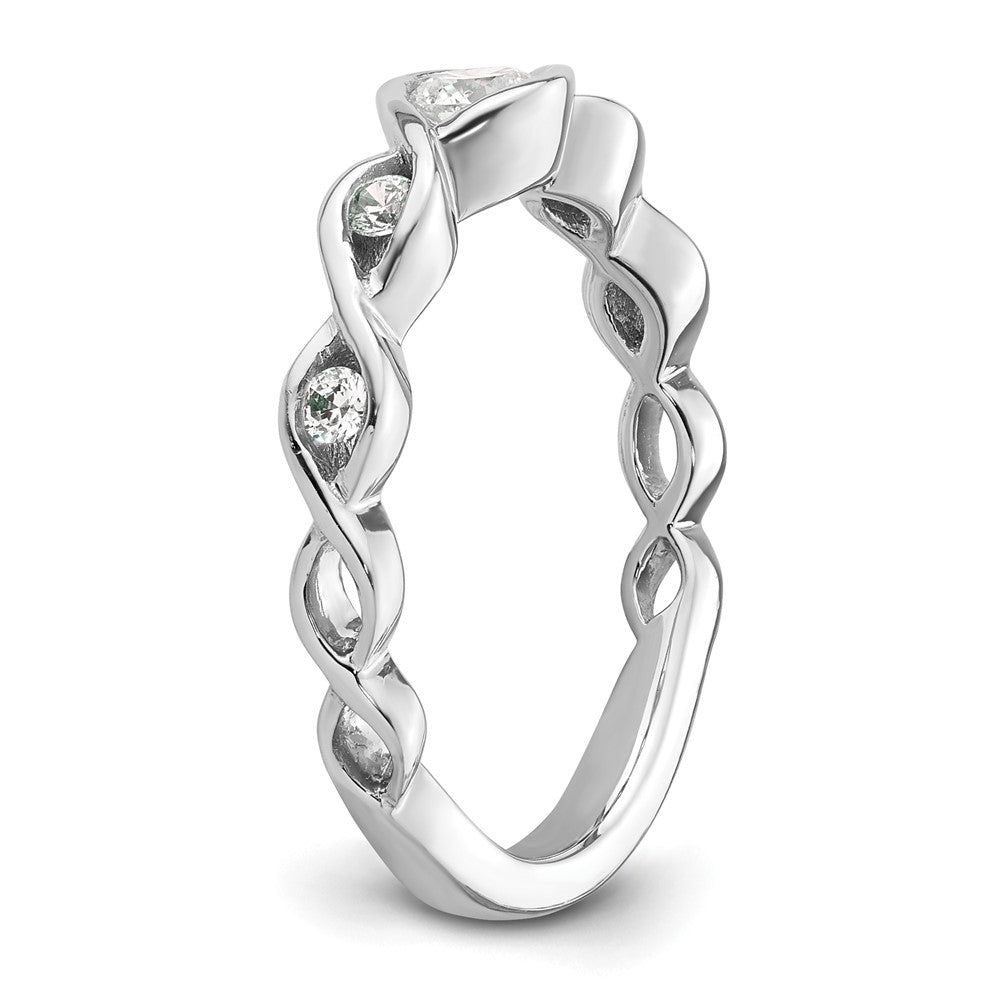 14K Weißgold Ehering mit natürlichen Diamanten