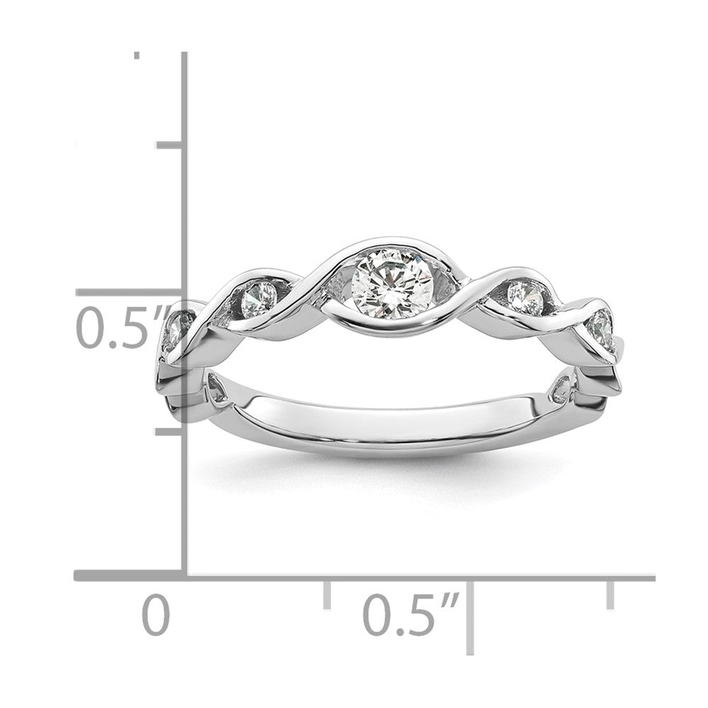 14K Weißgold Ehering mit natürlichen Diamanten