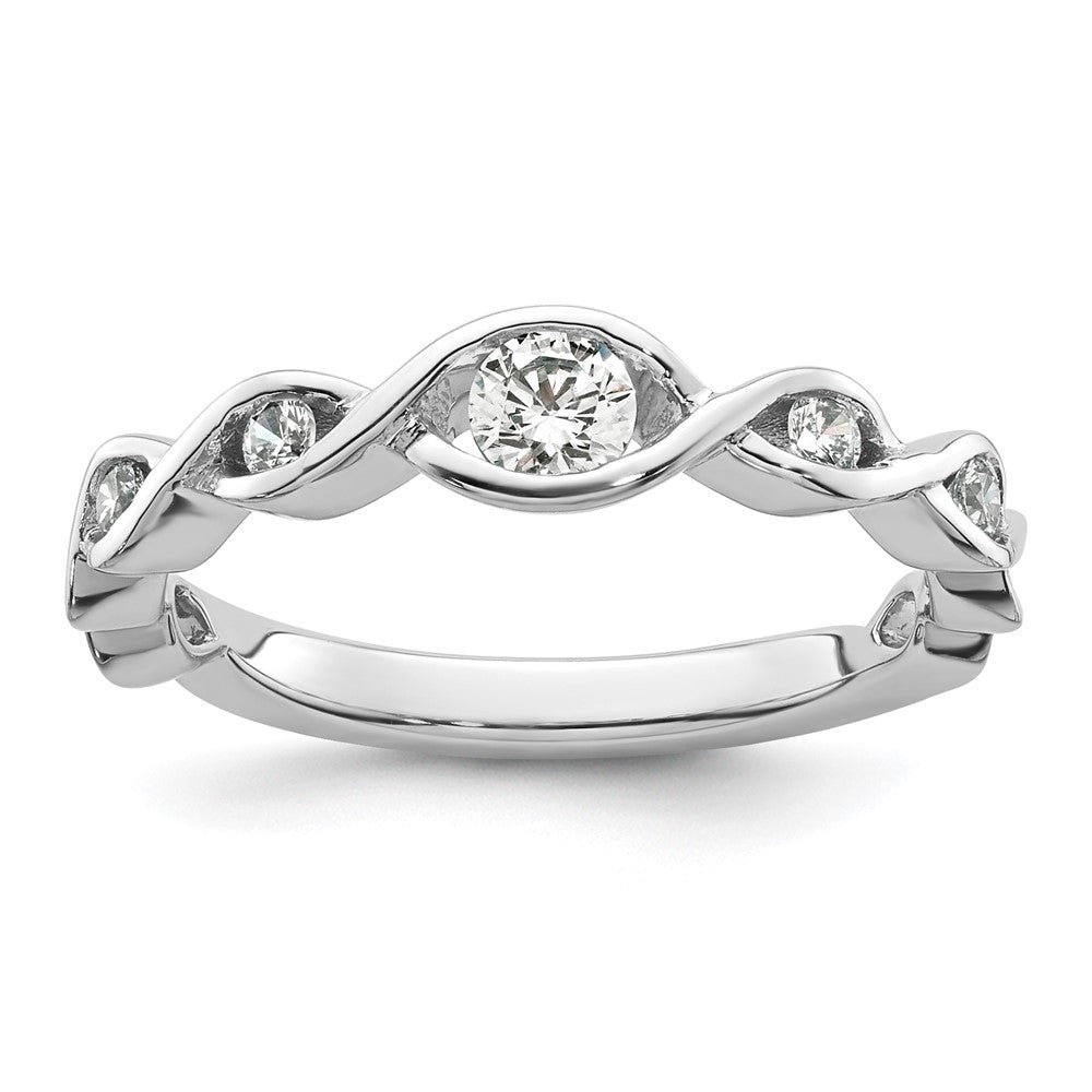 14K Weißgold Ehering mit natürlichen Diamanten