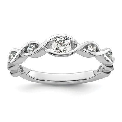 14K Weißgold Ehering mit natürlichen Diamanten