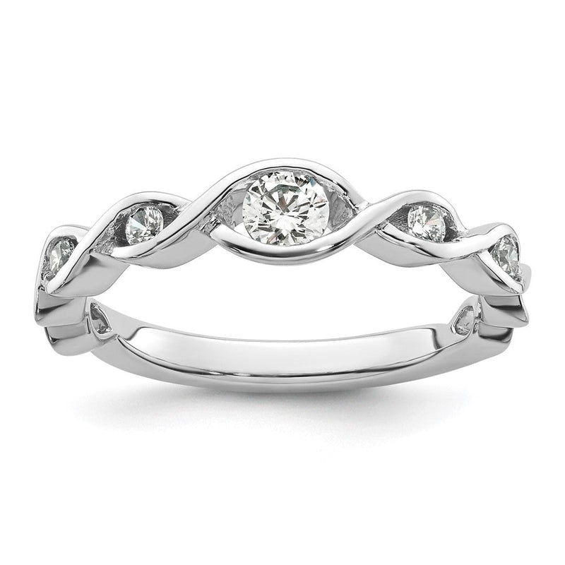 14K Weißgold Ehering mit natürlichen Diamanten
