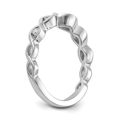 14K Weißgold Ehering mit natürlichen Diamanten, 0,575 ct Gesamtgewicht