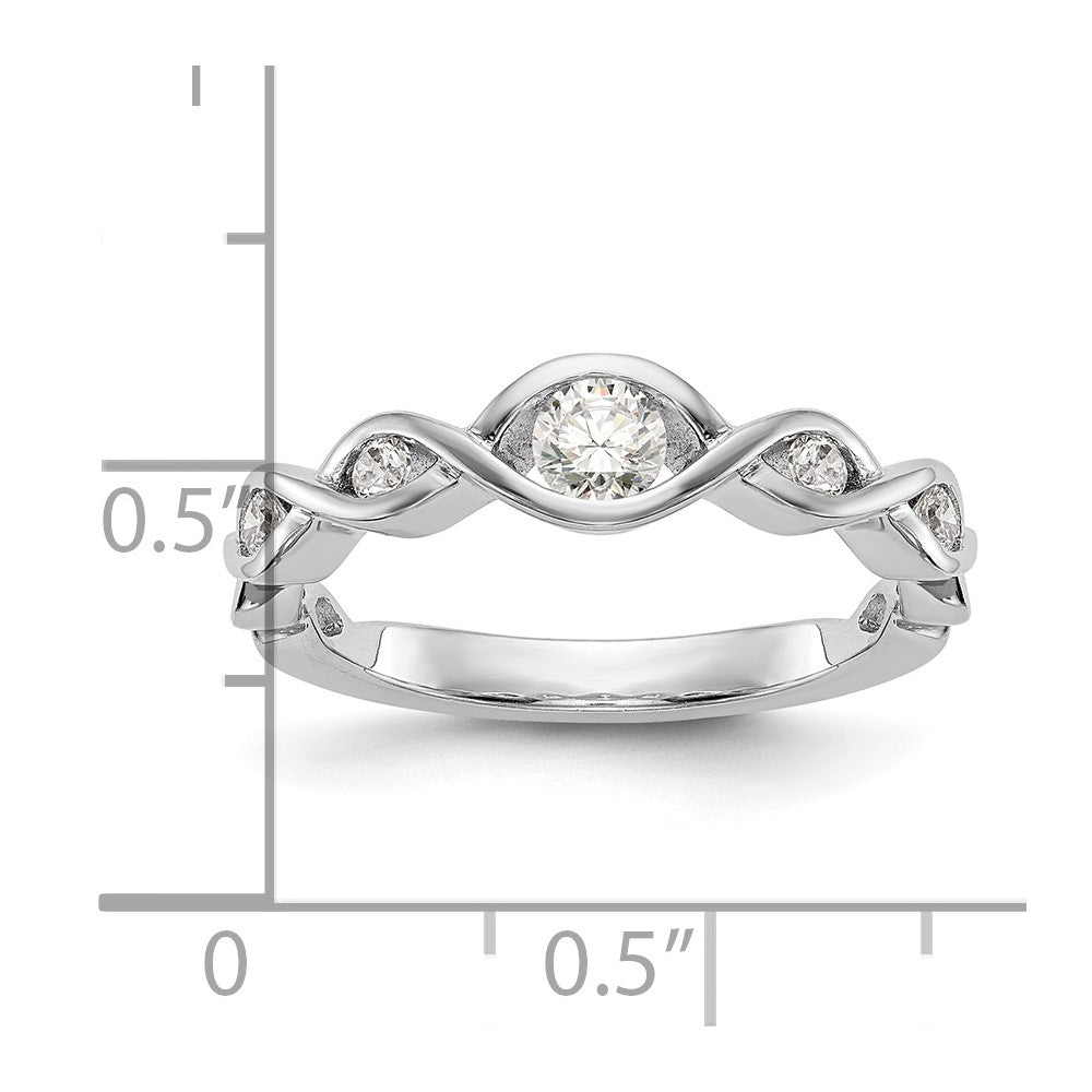 14K Weißgold Ehering mit natürlichem Diamant