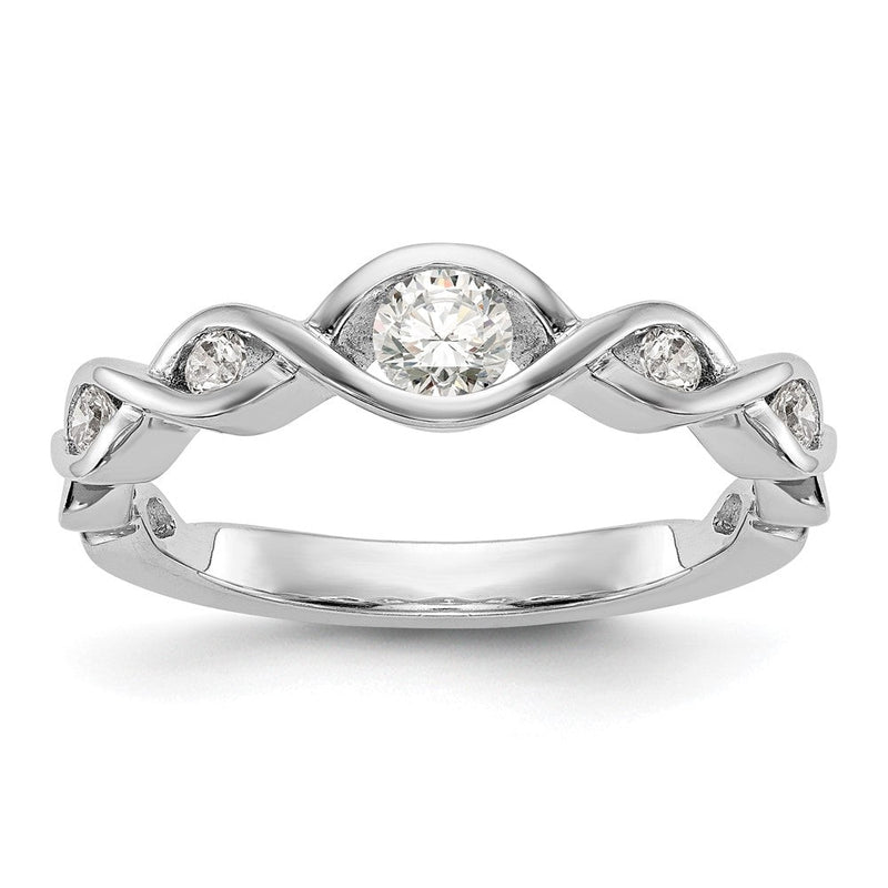 14K Weißgold Ehering mit natürlichem Diamant