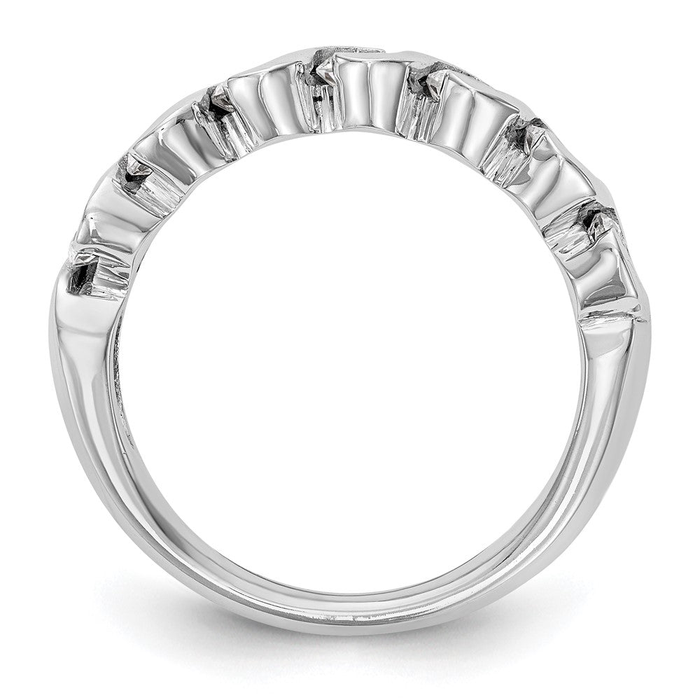 14K Weißgold Ehering mit natürlichen Diamanten, 0,245 ct Gesamtgewicht