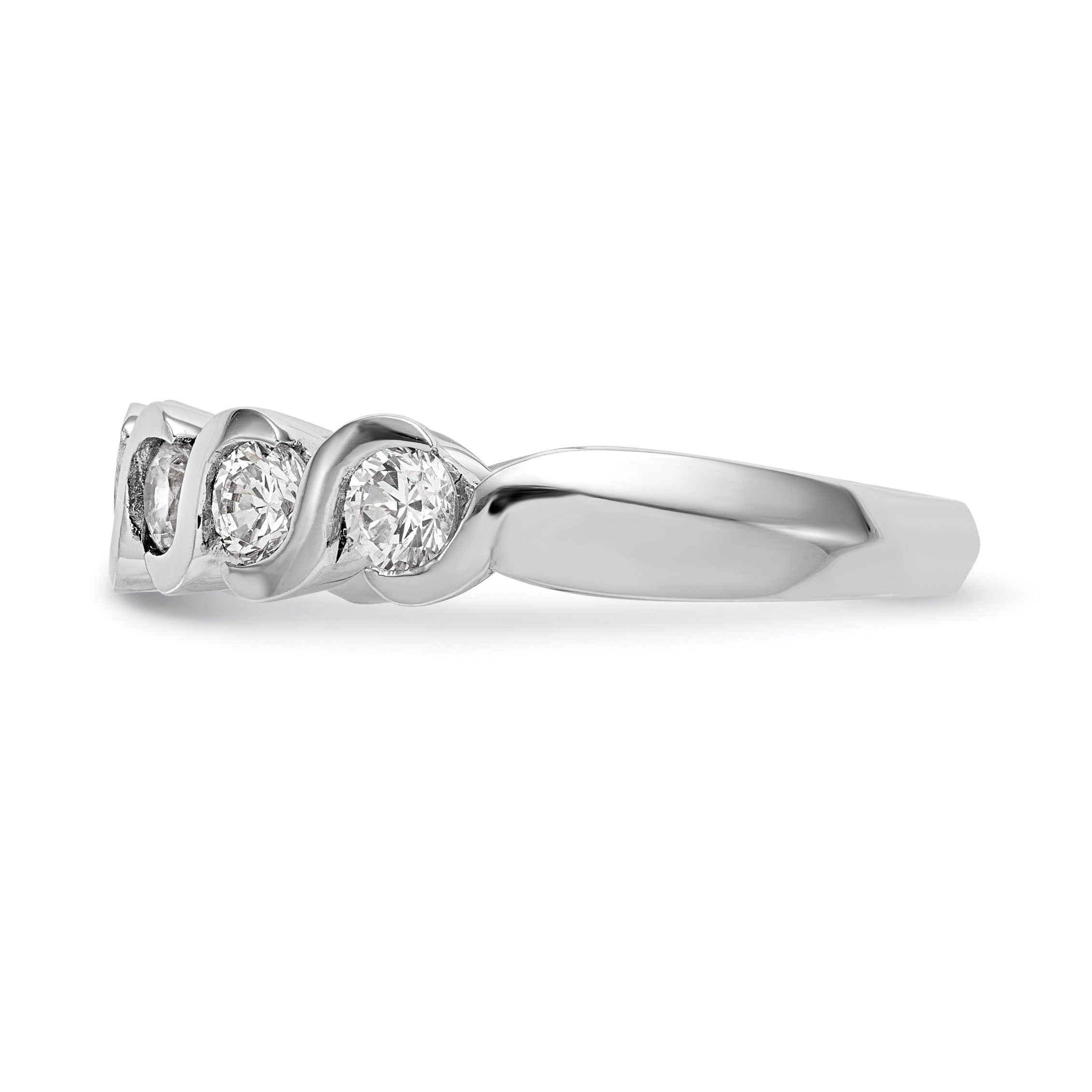 14K Weißgold Ehering mit natürlichen Diamanten, 0,7 ct. Gesamtgewicht