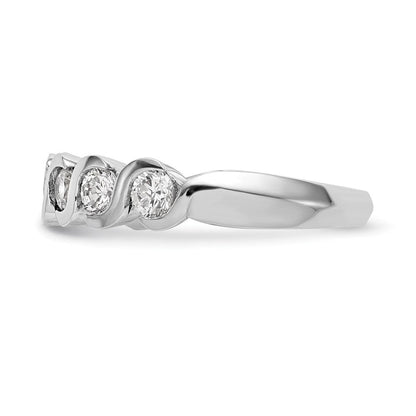 14K Weißgold Ehering mit natürlichen Diamanten, 0,245 ct Gesamtgewicht
