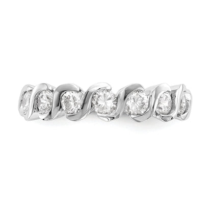 14K Weißgold Ehering mit natürlichen Diamanten, 0,7 ct. Gesamtgewicht