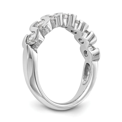 14K Weißgold Ehering mit natürlichen Diamanten, 0,7 ct. Gesamtgewicht