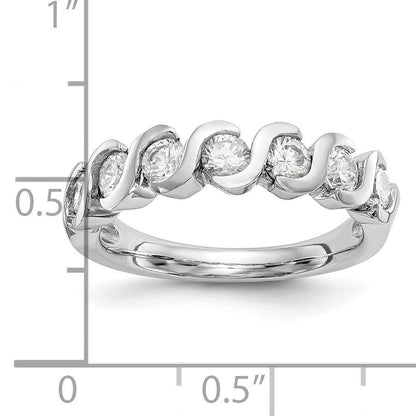 14K Weißgold Ehering mit natürlichen Diamanten, 0,7 ct. Gesamtgewicht