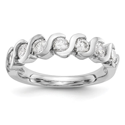14K Weißgold Ehering mit natürlichen Diamanten, 0,245 ct Gesamtgewicht