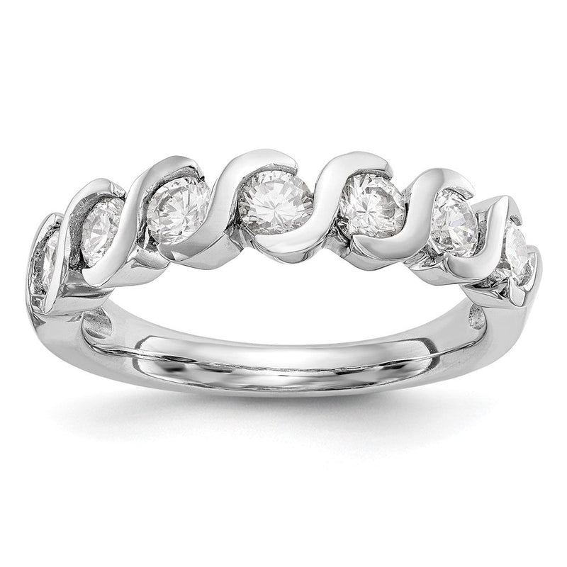 14K Weißgold Ehering mit natürlichen Diamanten 0,49 ct