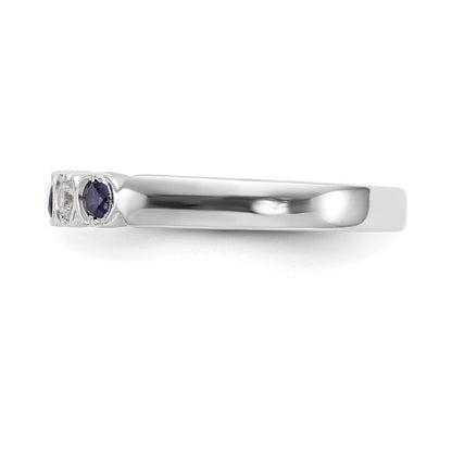 14K Weißgold Echt Diamant mit Saphir Ring