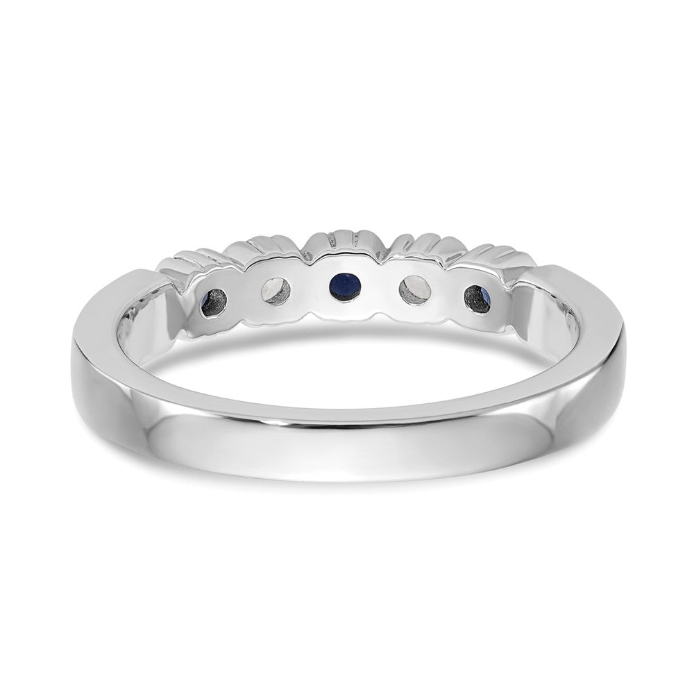 14K Weißgold Echt Diamant mit Saphir Ring