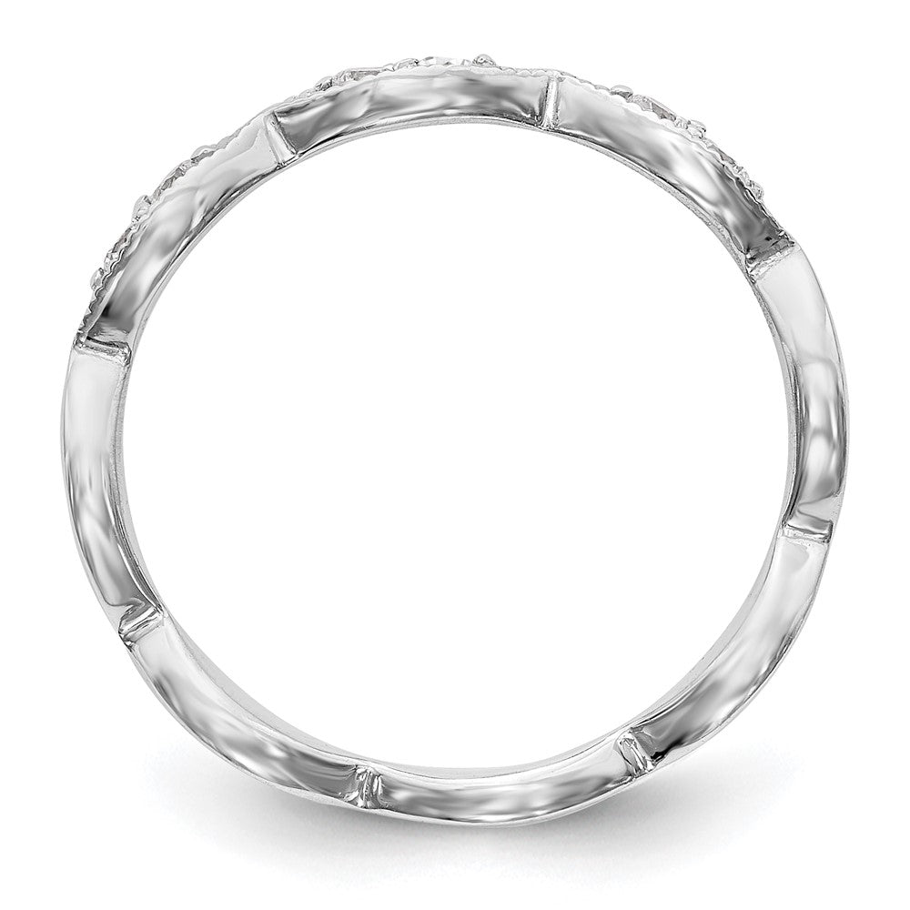14K Weißgold Ehering für Damen mit natürlichen Diamanten
