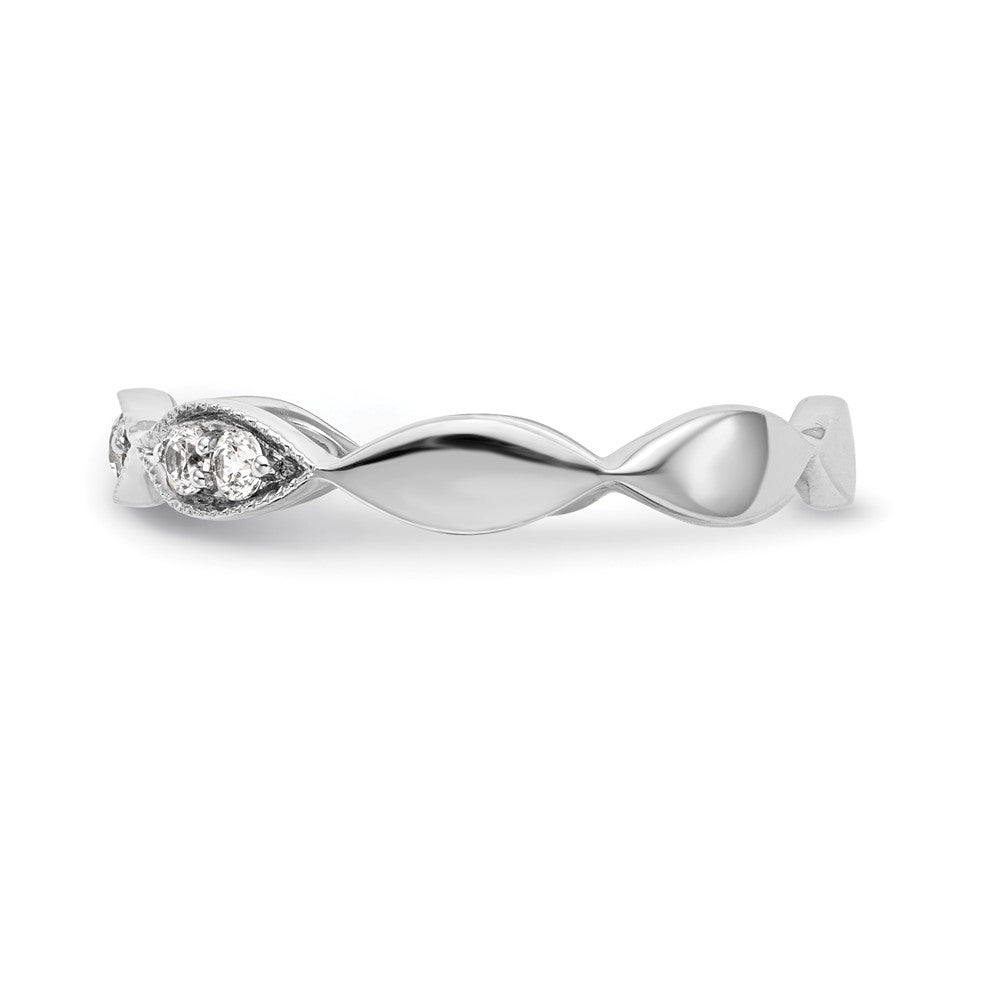 14K Weißgold Ehering für Damen mit natürlichen Diamanten