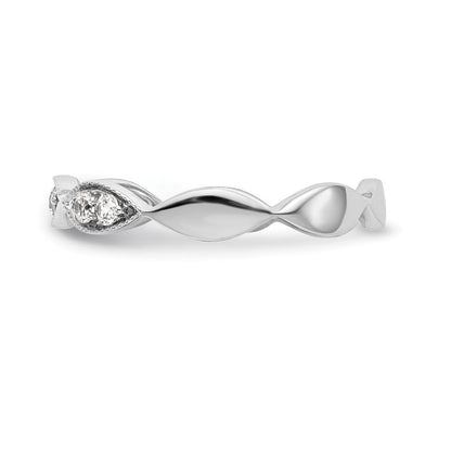 14K Weißgold Ehering für Damen mit natürlichen Diamanten