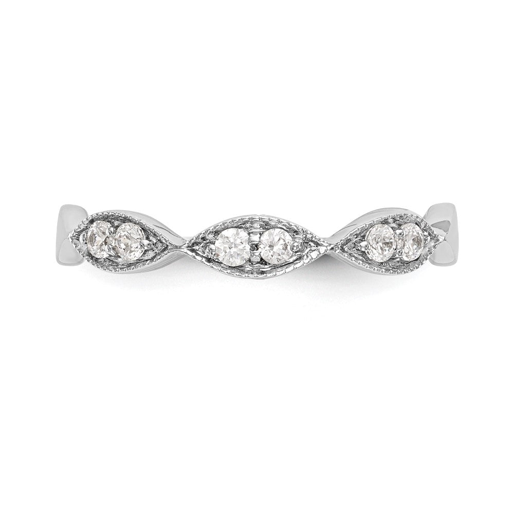 14K Weißgold Ehering für Damen mit natürlichen Diamanten