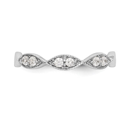 14K Weißgold Ehering für Damen mit natürlichen Diamanten