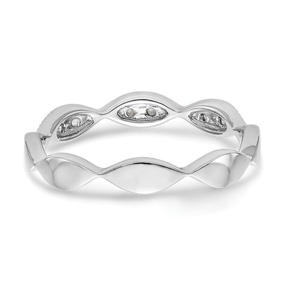 14K Weißgold Ehering für Damen mit natürlichen Diamanten