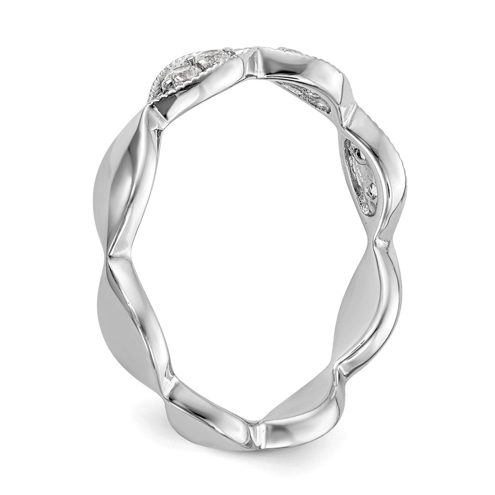 14K Weißgold Ehering für Damen mit natürlichen Diamanten