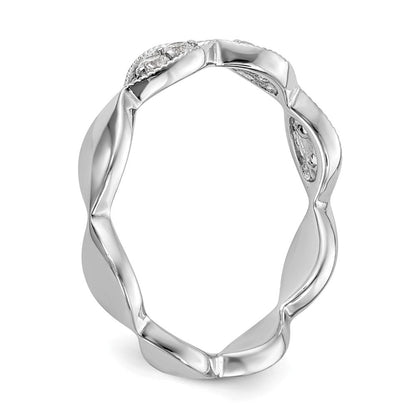 14K Weißgold Ehering für Damen mit natürlichen Diamanten