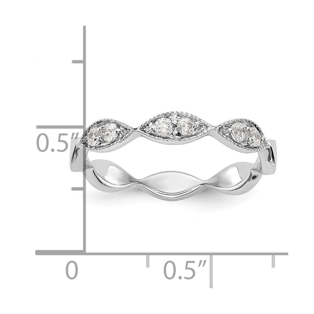 14K Weißgold Ehering für Damen mit natürlichen Diamanten