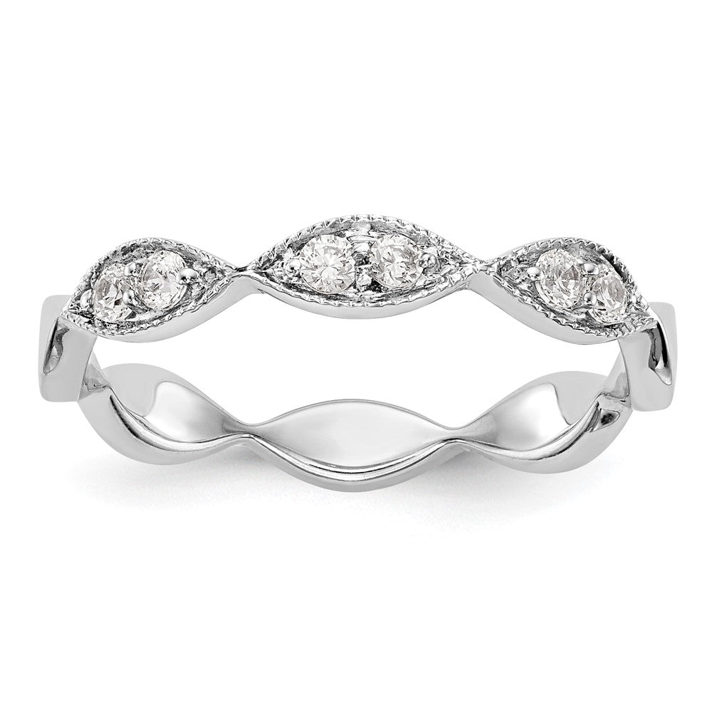 14K Weißgold Ehering für Damen mit natürlichen Diamanten