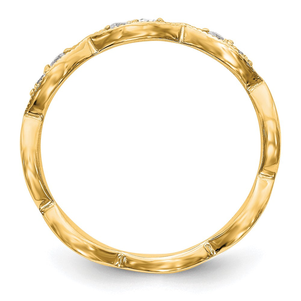 14K Gelbgold Ehering mit echten Diamanten