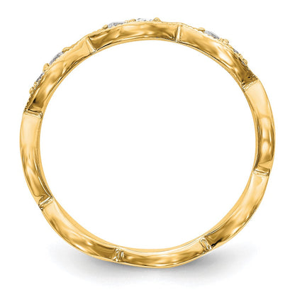 14K Gelbgold Ehering mit echten Diamanten