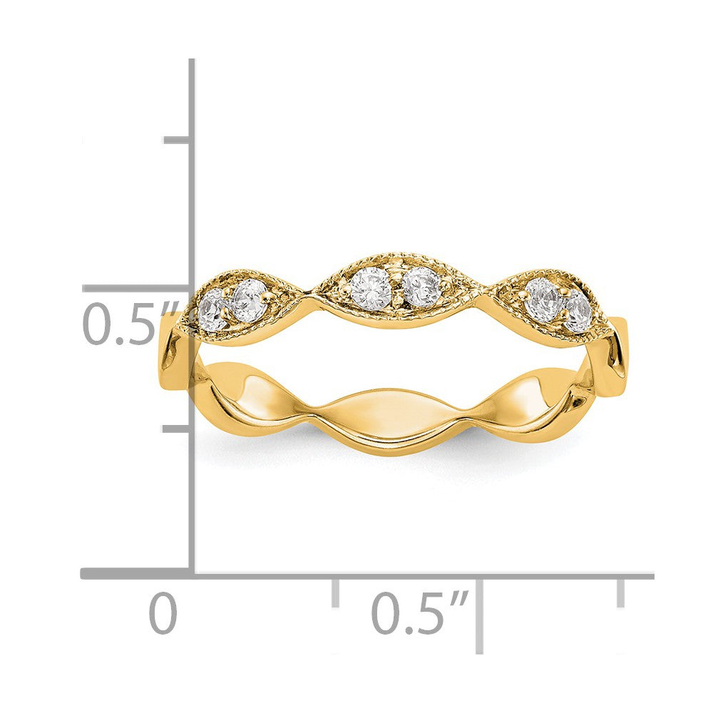 14K Gelbgold Ehering mit echten Diamanten