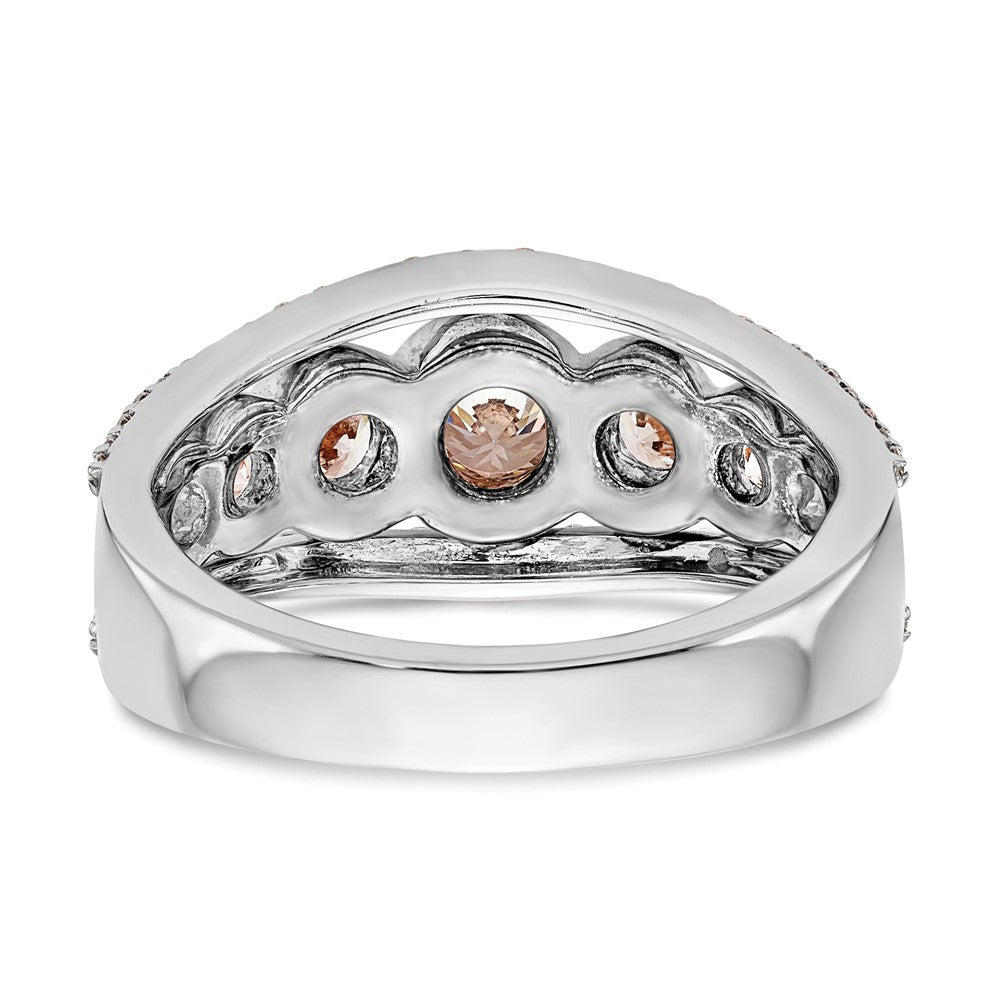 14K Weiß- und Roségold Ring mit echten Diamanten