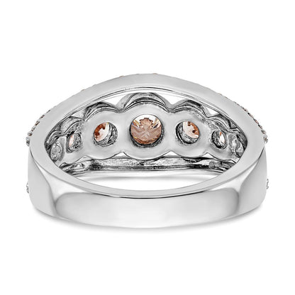 14K Weiß- und Roségold Ring mit echten Diamanten