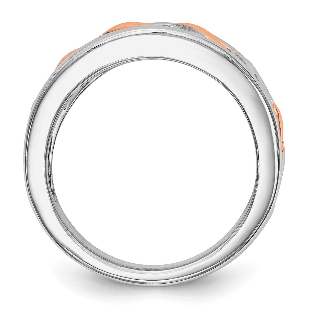 14K Weiß- und Roségold Ehering mit natürlichen Diamanten, 0,3 ct Gesamtgewicht