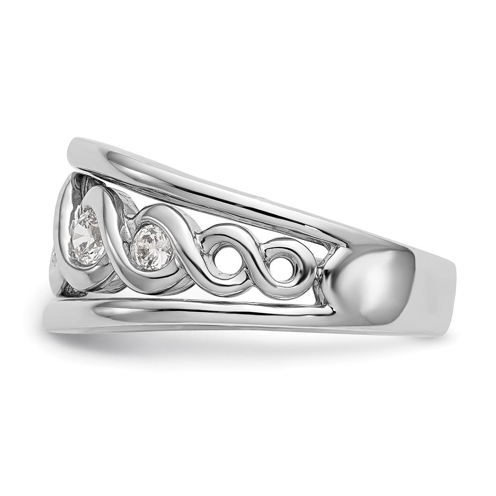 14K Weißgold Ehering mit natürlichem Diamant, 0,55 ct Gesamtgewicht