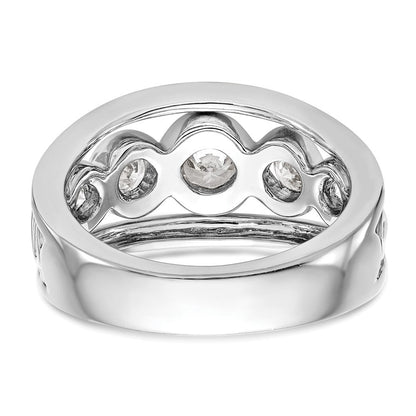 14K Weißgold Ehering mit natürlichem Diamant, 0,55 ct Gesamtgewicht
