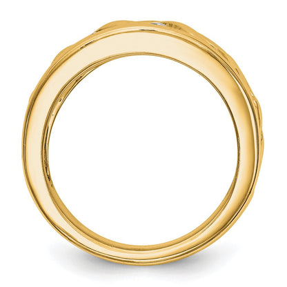14K Gelbgold Ring mit echten Diamanten