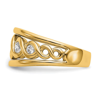 14K Gelbgold Ring mit echten Diamanten