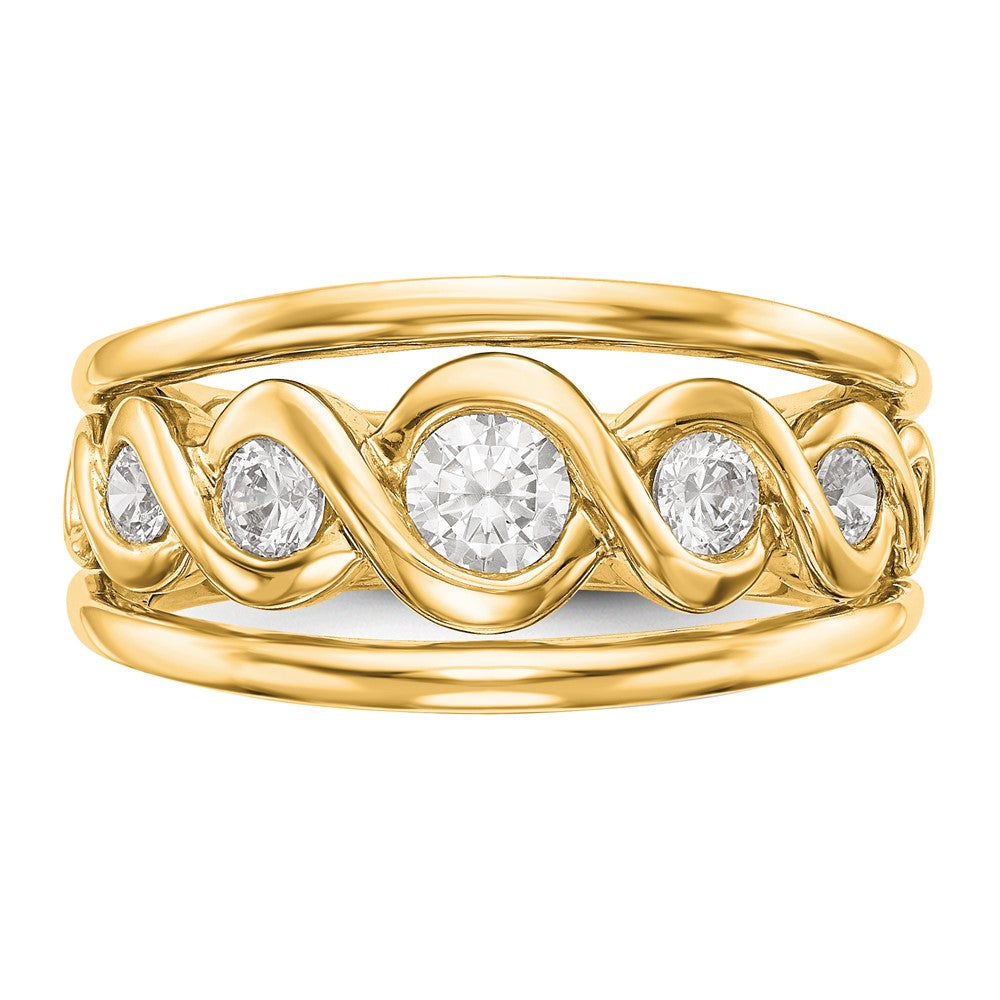 14K Gelbgold Ring mit echten Diamanten