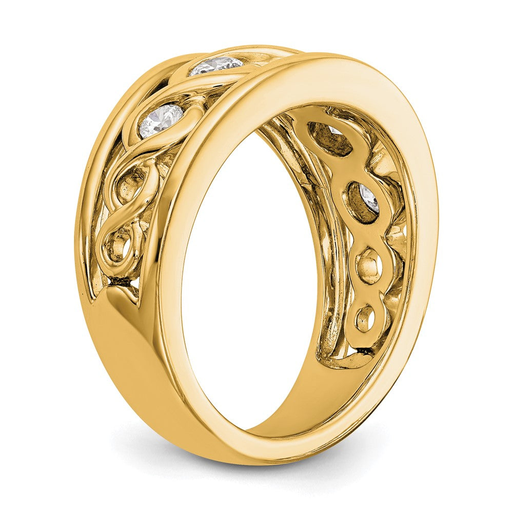 14K Gelbgold Ring mit echten Diamanten