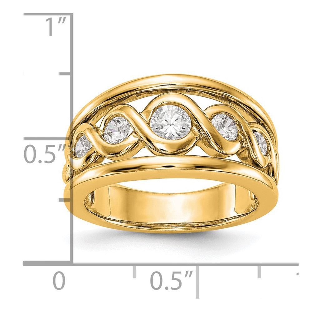 14K Gelbgold Ring mit echten Diamanten