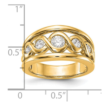 14K Gelbgold Ring mit echten Diamanten