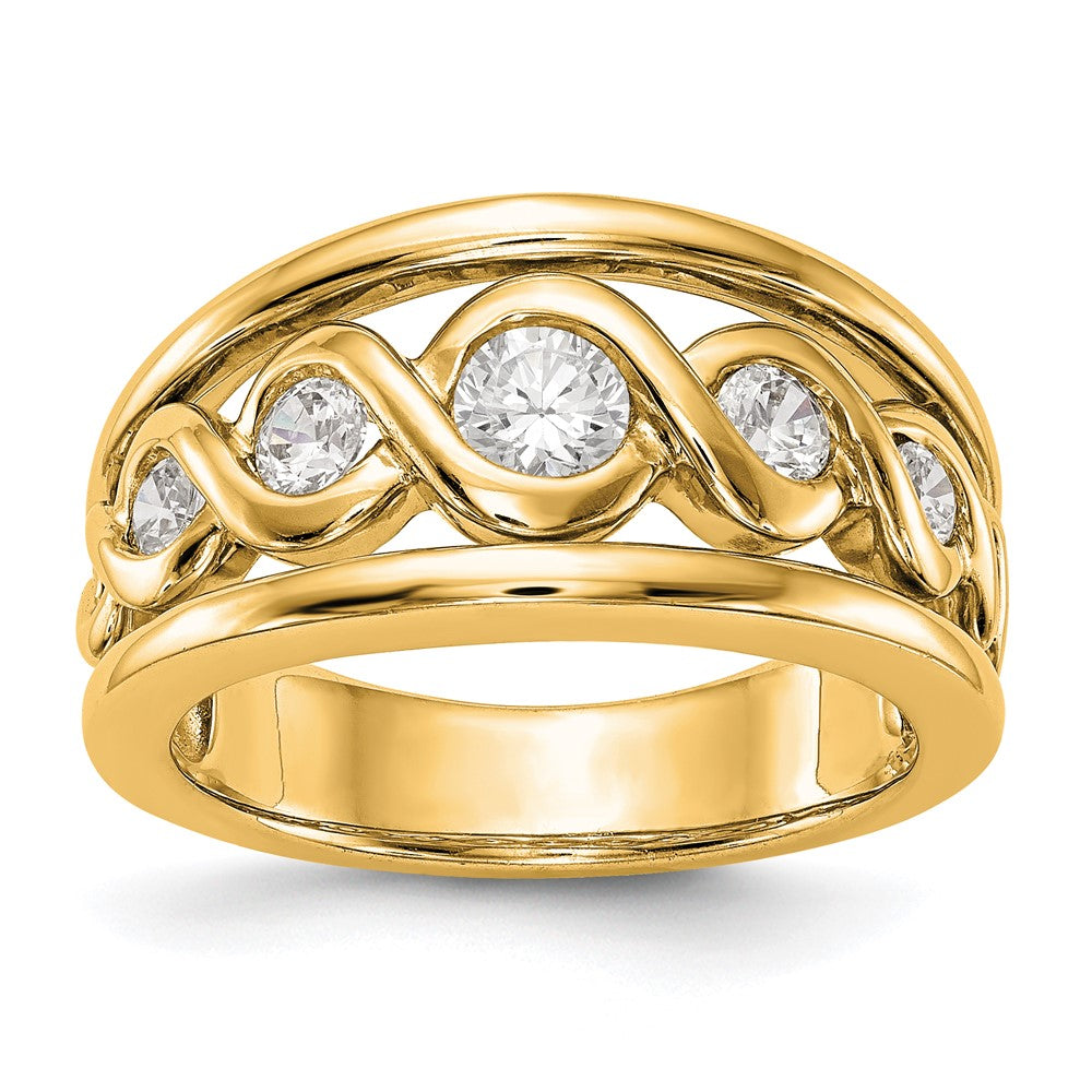 14K Gelbgold Ring mit echten Diamanten