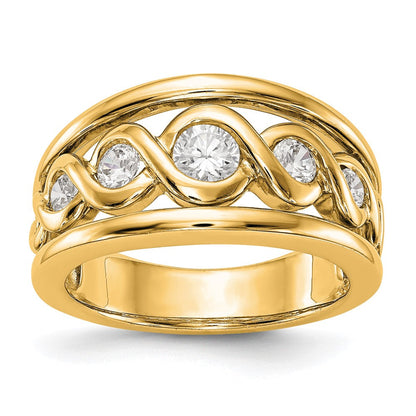 14K Gelbgold Ring mit echten Diamanten