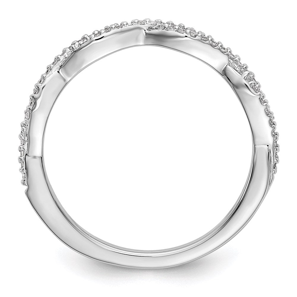 14K Weißgold Ehering mit natürlichen Diamanten, 0,296 ct