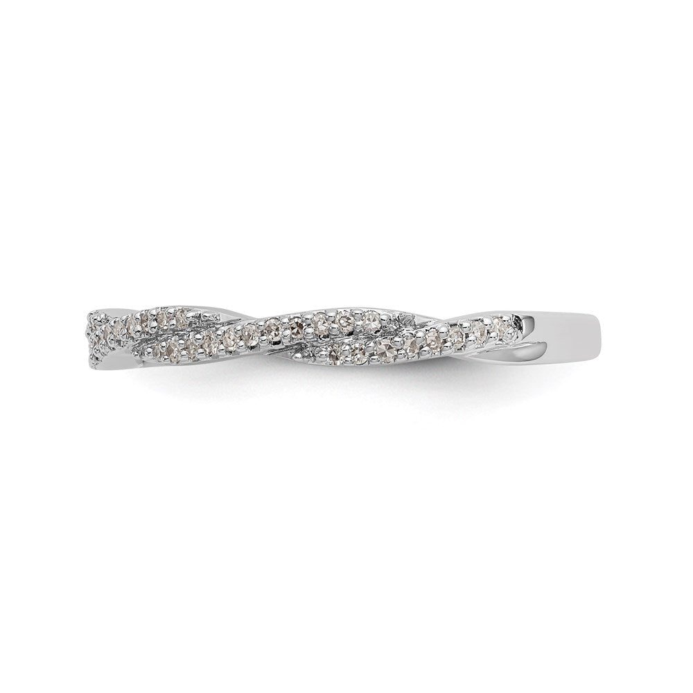 14K Weißgold Ehering mit natürlichen Diamanten, 0,296 ct