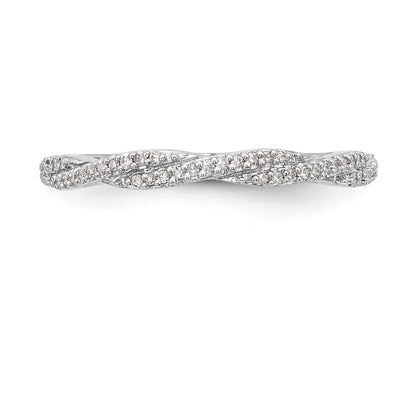 14K Weißgold Ehering mit natürlichen Diamanten, 0,296 ct